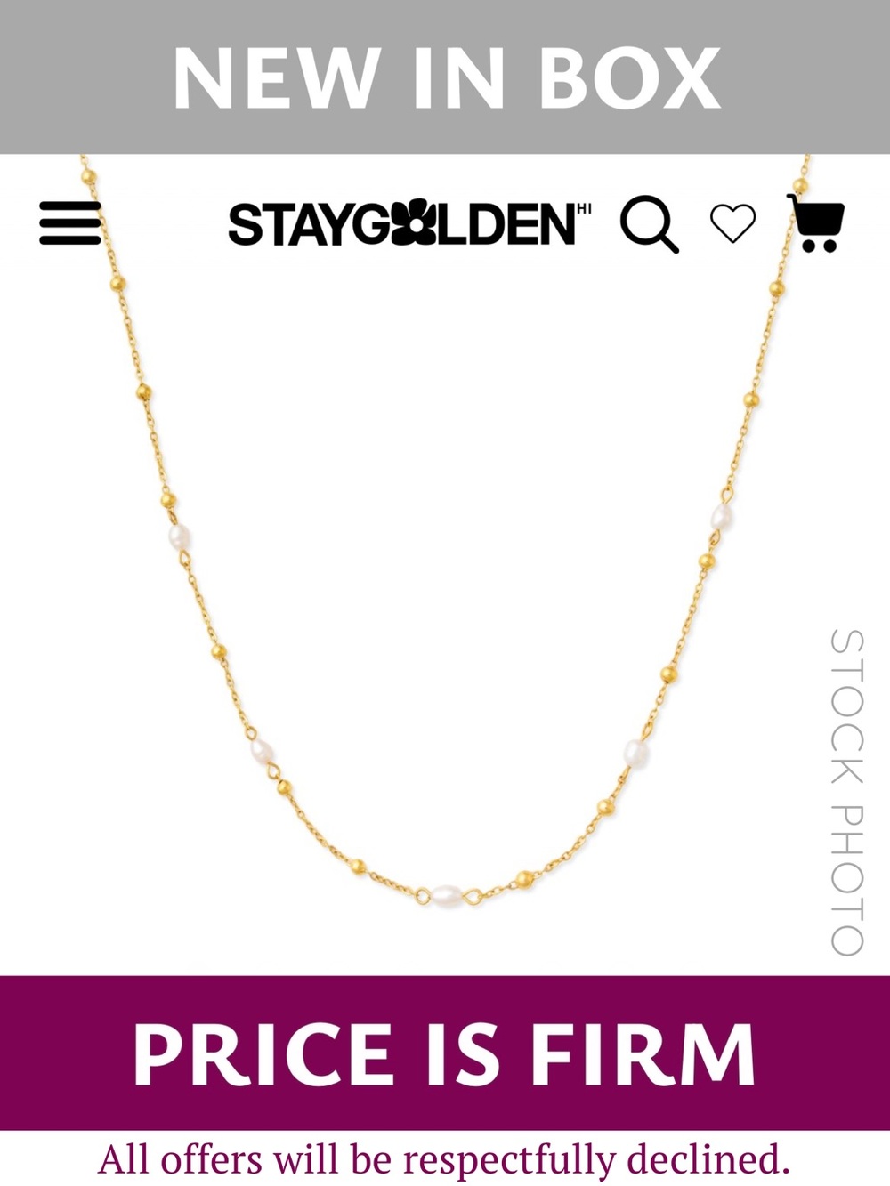 Stay Golden HI Dainty Fresh Water Pearl Necklace